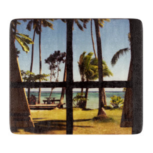 Planche À Découper Photo de la carte de crédit Tropical Fiji Beach Sc