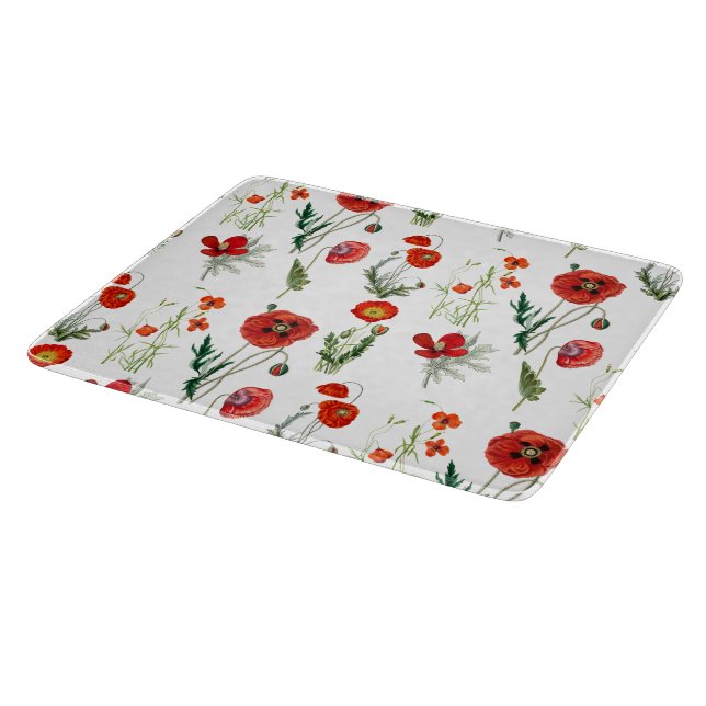Planche À Découper Photos de couleur rouge à l'aquarelle (Coin)