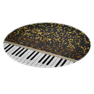 Planche À Découper Piano Keys Gold Pois Motif