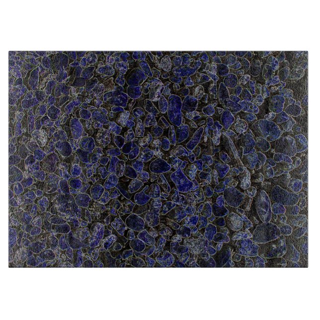 Planche À Découper Pierres bleu saphir avec brillance (Devant)