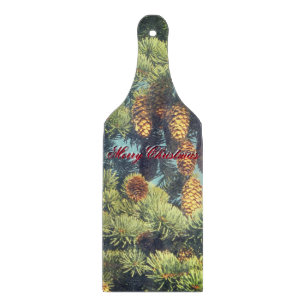 Planche À Découper PINE COMB Table à découper en verre de vin de Noël