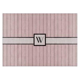 Planche À Découper Pink avec Black Pinstripes Verre à Découpe