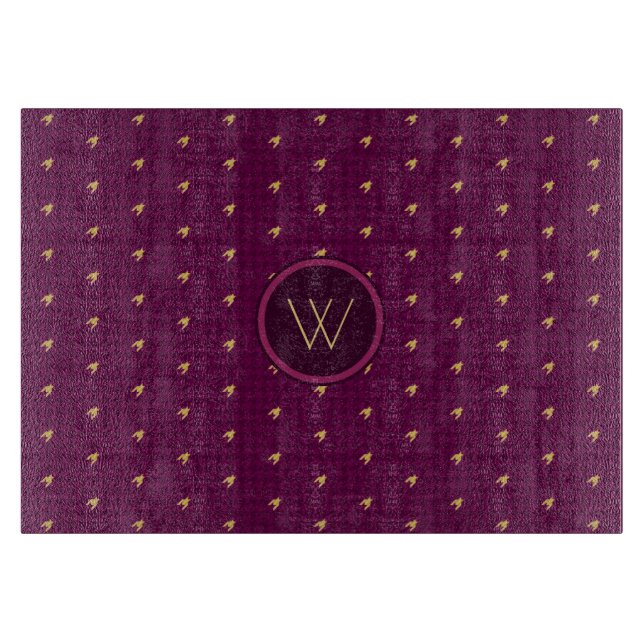 Planche À Découper Pink avec Gold Accent Houndstooth (Devant)