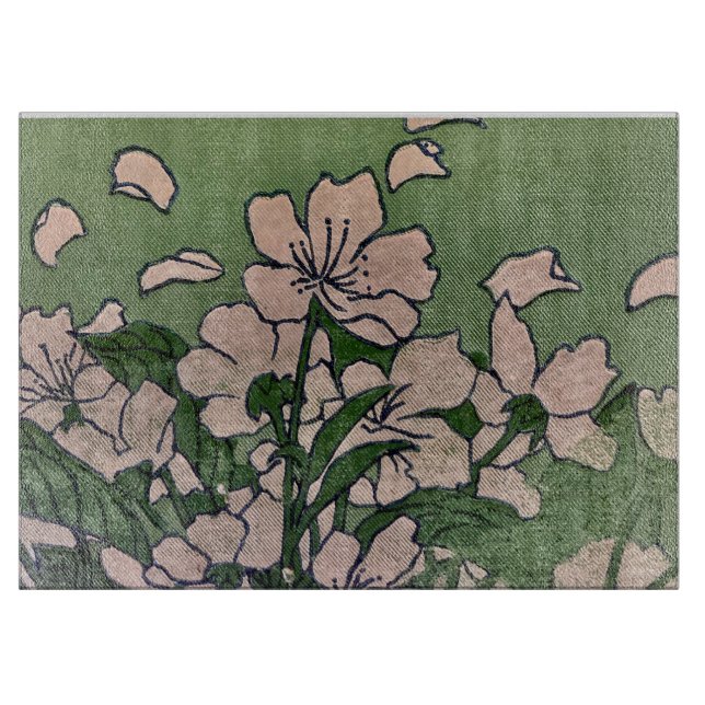 Planche À Découper Pink Blossom Green Cutting Board (Devant)