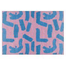 Pink with Blue Brushstroke Pattern 