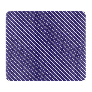 Planche À Découper Pinstripes diagonales - bleu marine et blanc