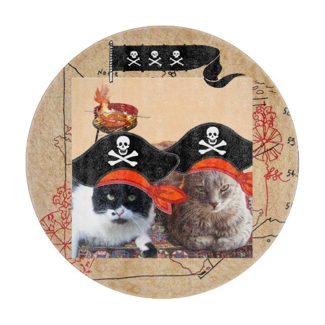 Planche À Découper PIRATE CATS, Parlez comme un jour de pirates (Devant)