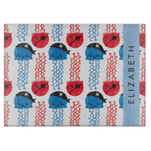 Planche À Découper Pirate Jellyfish, Motif de méduses, Votre nom