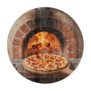Planche À Découper Pizza au Pepperoni Cuit au Feu de Bois Rustique It