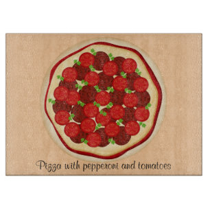 Planche À Découper Pizza au poivre et tomates