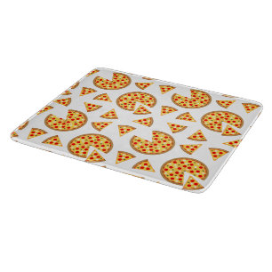 Planche À Découper Pizza et tranches de cool motif sur blanc