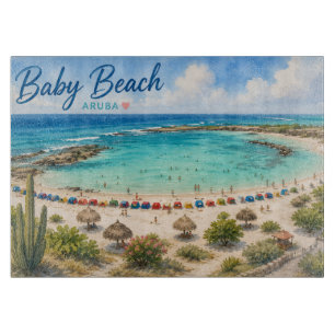 Planche À Découper Plage de bébé Aruba Voyage souvenir des Caraïbes