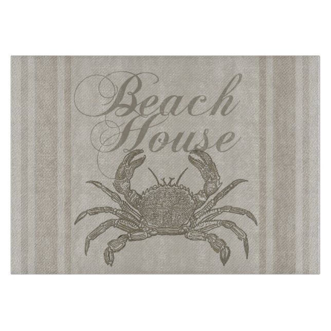 Planche À Découper Plage Maison Crabe Plage Côte Vintage côtière (Devant)