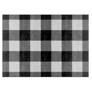 Planche À Découper Plaid blanc noir de Buffalo avec le sergé