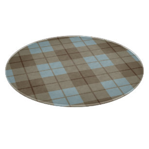 Planche À Découper Plaid polarisé dans le bleu et le brun