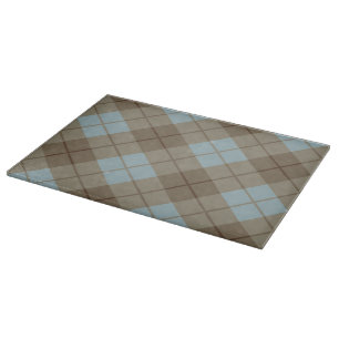 Planche À Découper Plaid polarisé dans le bleu et le brun