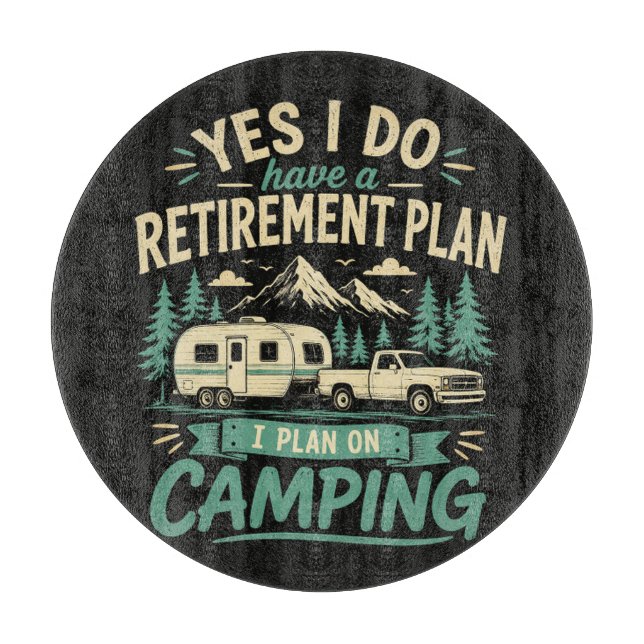 Planche À Découper Plan de retraite de camping (Devant)