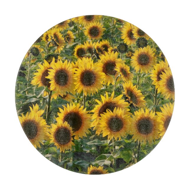 Planche À Découper Planche à coupes en verre de tournesol (Devant)
