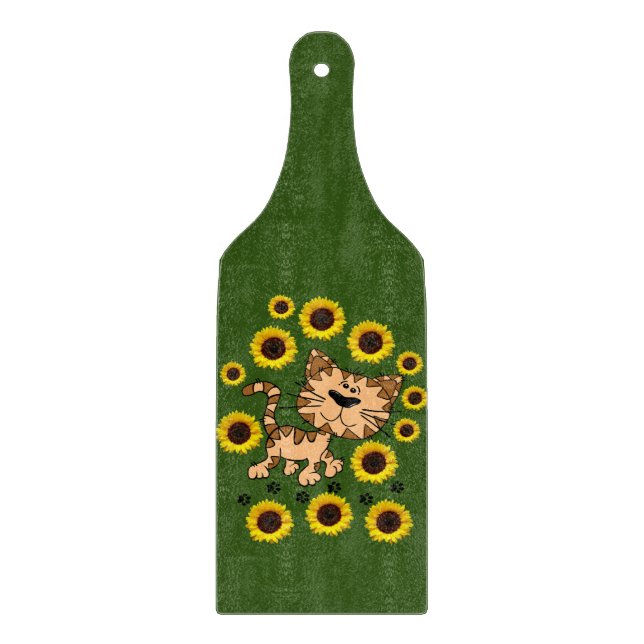 Planche À Découper Planche à verre Chat Floral Meow (Devant)