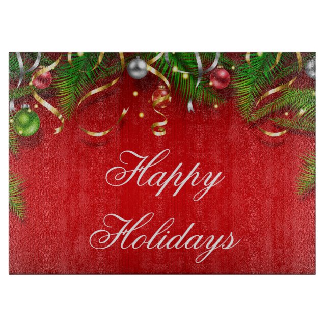 Planche À Découper Planche à verre/Joyeuses fêtes (Devant)