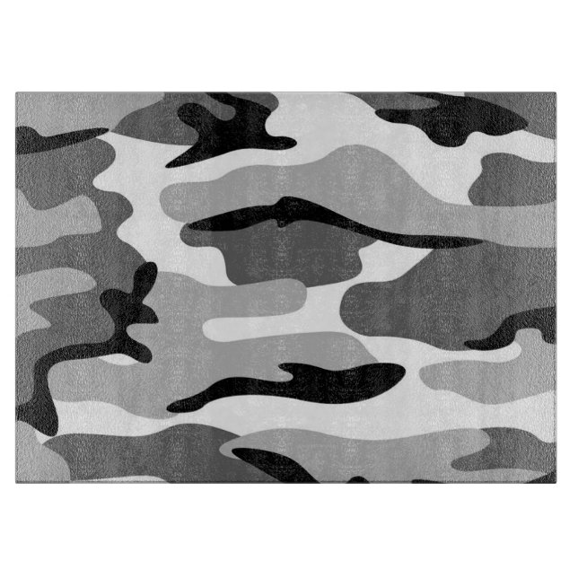 Planche À Découper Planche De Coupe De Camouflage Gris Et Noir (Devant)