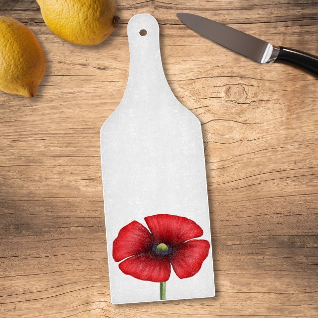 Planche À Découper Planche de coupe en verre de pagaie rouge (A pretty poppy paddle chopping board just for you)