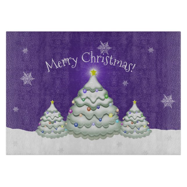 Planche À Découper Planche de coupes pourpre de sapin de Noël (Devant)