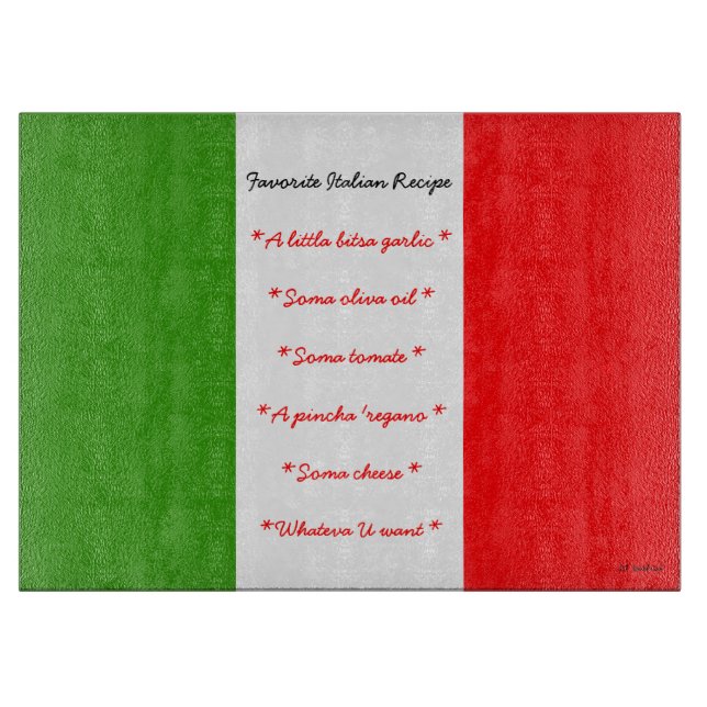 Planche À Découper Planche de découpe de recettes italiennes préférée (Devant)