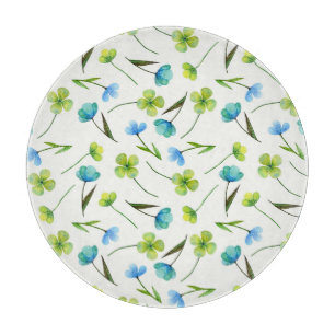 Planche À Découper Plantes aquarelle : Motif Floral sans joint.