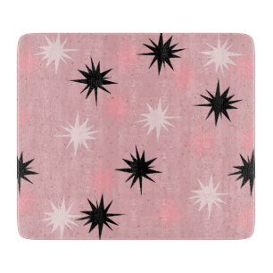 Planche À Découper Plaque de découpe en verre de Starbursts rose ato