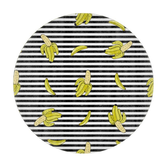 Planche À Découper Plaques de banane de dessin animé : style rétro. (Devant)