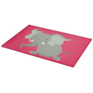 Planche À Découper Plat Joyeux Cartoon Elephant Cutboard