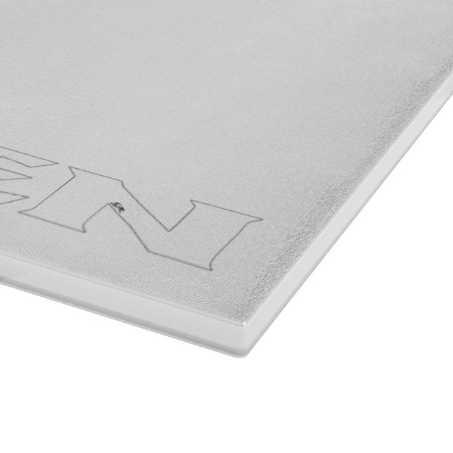 Planche À Découper Plateau de coupe en verre à ligne blanche zen (Coin)