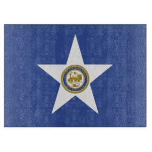 Planche À Découper Plateau de coupe en verre avec Drapeau de Houston