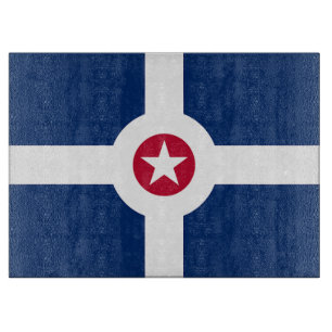 Planche À Découper Plateau de coupe en verre avec Drapeau d'Indianapo