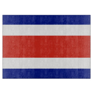 Planche À Découper Plateau de coupe en verre avec Drapeau du Costa Ri