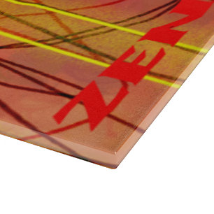 Planche À Découper Plateau de coupe en verre de fil rouge Zen