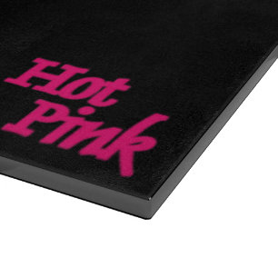 Planche À Découper Plateau de coupe en verre noir rose chaud