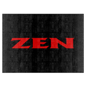 Planche À Découper Plateau de coupe en verre noir rouge zen