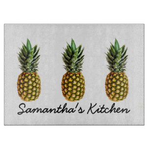 Planche À Découper Plateau de coupe en verre personnalisé avec ananas