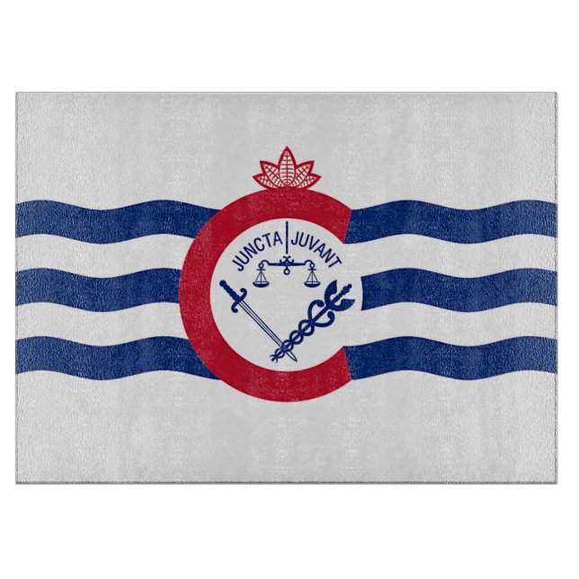 Planche À Découper Plateau de coupe patriotique avec Drapeau de Cinci (Devant)