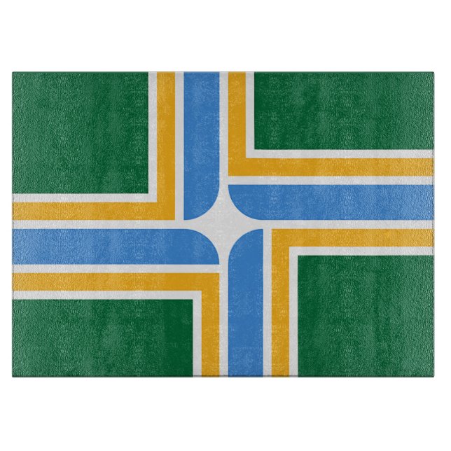 Planche À Découper Plateau de coupe patriotique avec Drapeau de Portl (Devant)