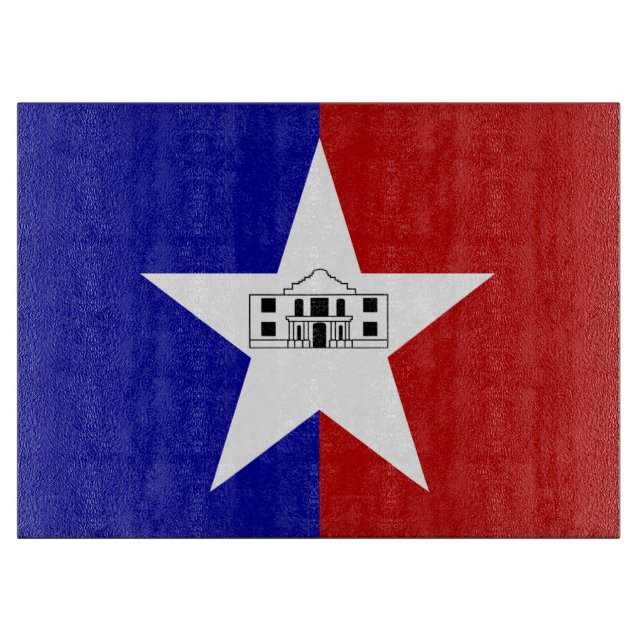 Planche À Découper Plateau de coupe patriotique avec Drapeau de San A (Devant)