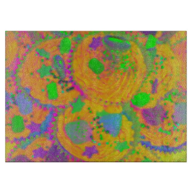 Planche À Découper Plateau de découpe Orange Cupcakes (Devant)