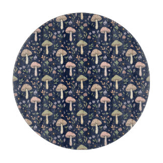 Planche À Découper Plateau de service rond Fungi Navy Dark Academia f