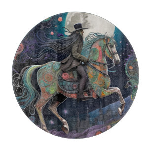 Planche À Découper Pleine lune Halloween Horseback Rider