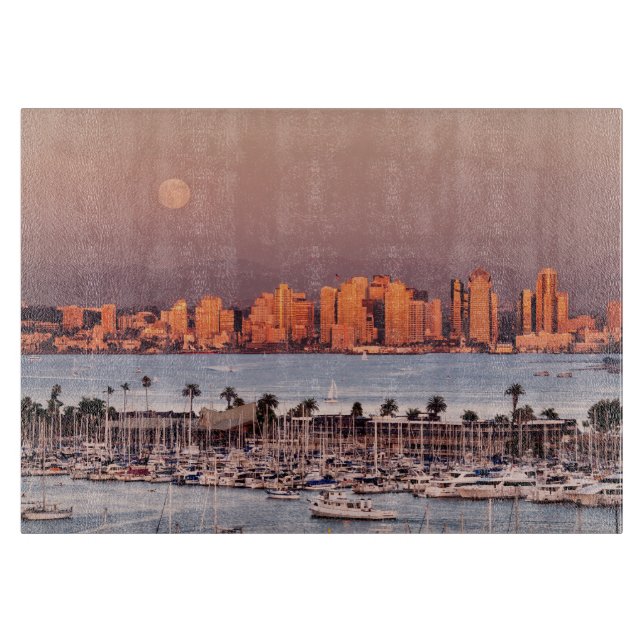 Planche À Découper Pleine lune sur San Diego (Devant)