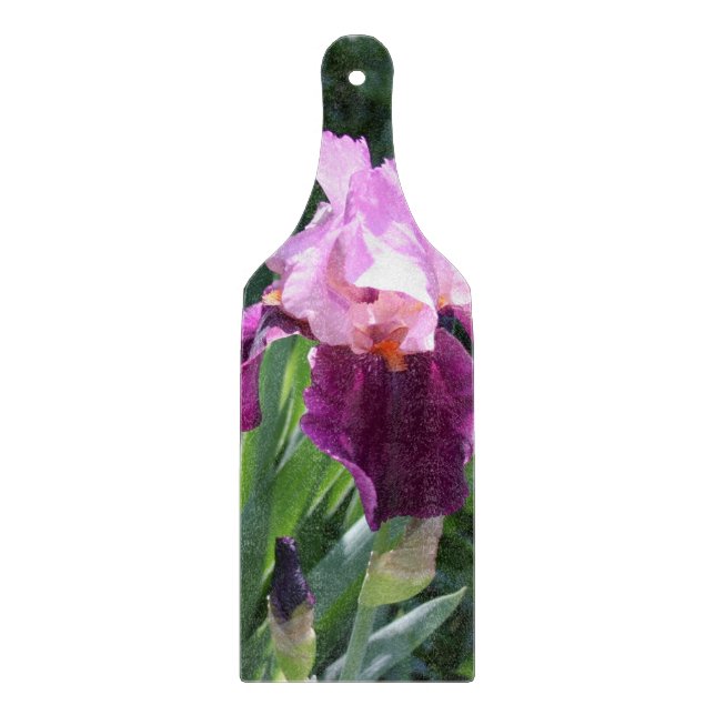 Planche À Découper Plutôt Rose Iris Floral Cutboard (Devant)