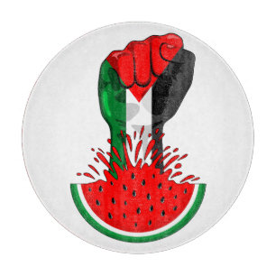 Planche À Découper Poing de résistance palestinienne sur le symbole d