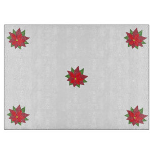 Planche À Découper Poinsettia Christmas Glass Cutboard